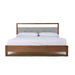 California King Falcor - Modern Grey Fabric & Walnut Veneer Bed