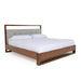 Eastern King Falcor - Modern Grey Fabric & Walnut Veneer Bed