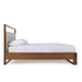 Eastern King Falcor - Modern Grey Fabric & Walnut Veneer Bed