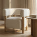 Fang - Modern White Fabric & Wood Accent Chair