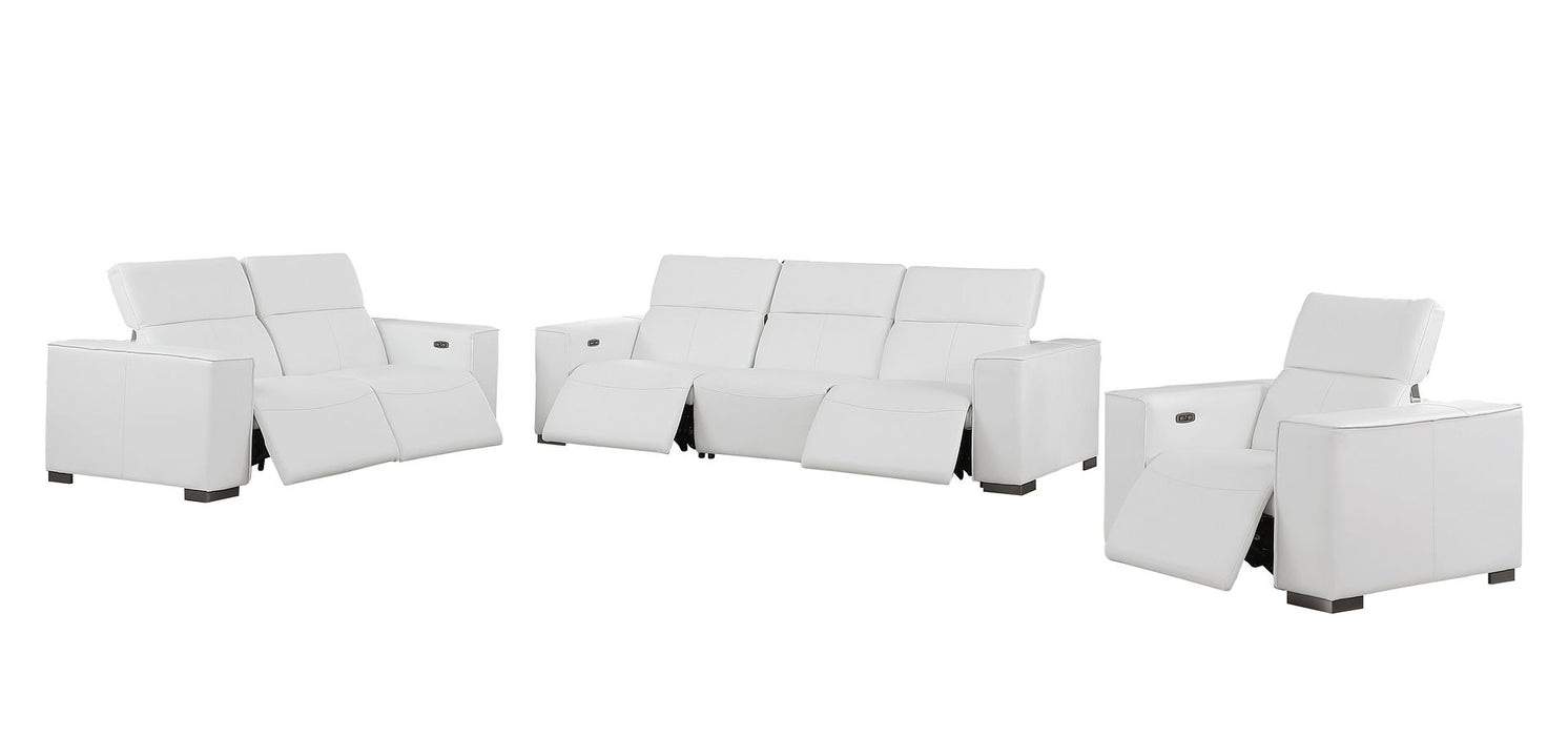 Global United 1208 3-Piece Reclining Set White
