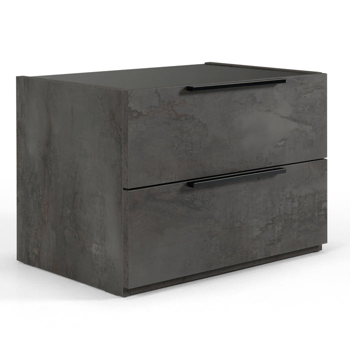 Ferrara - Modern Volcano Oxide Grey Nightstand