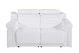 1126 DivanItalia White Power Reclining Loveseat | Italian Leather