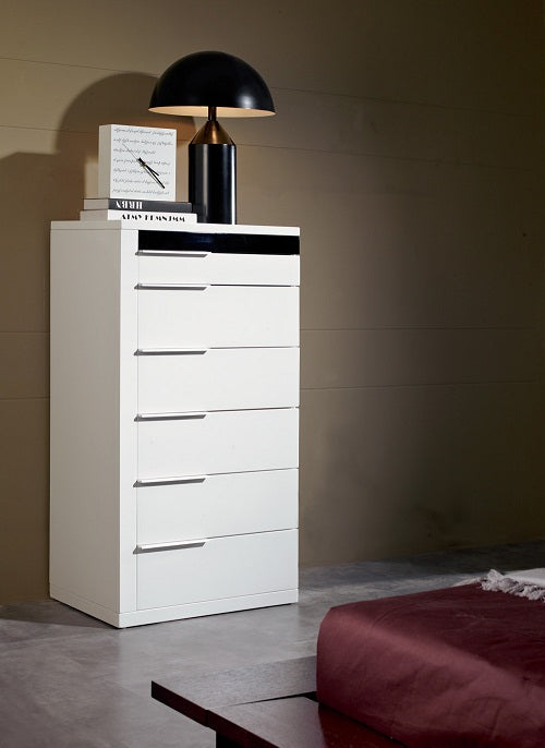 Impera Modern Black and White Lacquer Walk-on Platform Bed 