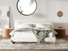 Fleury - Contemporary Cream Fabric and Walnut Bed-eastern