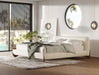 Fleury - Contemporary Cream Fabric and Walnut Bed-eastern