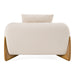Fleury - Contemporary Cream Fabric and Walnut Lounge Chair