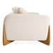 Fleury - Contemporary Cream Fabric and Walnut Sofa