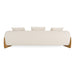 Fleury - Contemporary Cream Fabric and Walnut Sofa