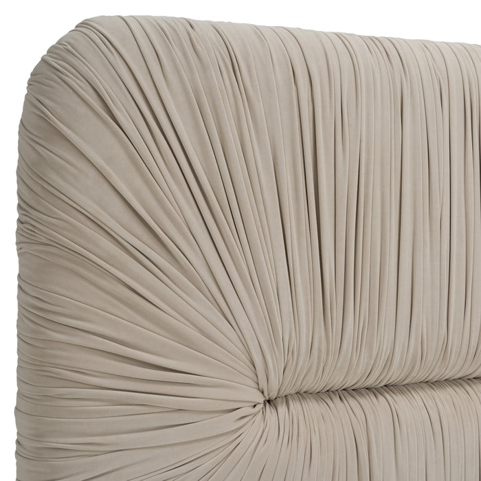Florence - Modern Beige Velvet + Gold Bed