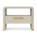 Florence - Modern Beige Leatherette + Gold Nightstand