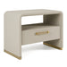 Florence - Modern Beige Leatherette + Gold Nightstand