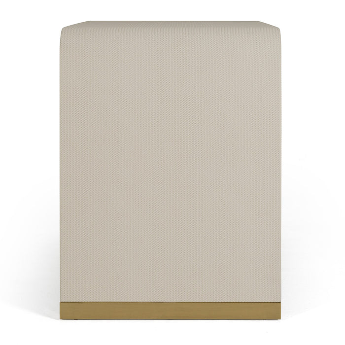 Florence - Modern Beige Leatherette + Gold Nightstand