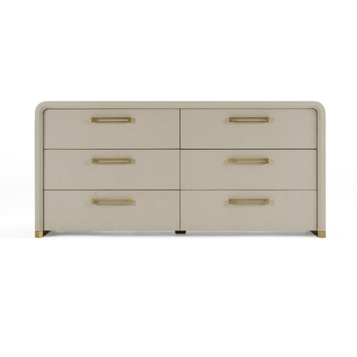 Florence - Modern Beige Leatherette + Gold Dresser