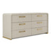 Florence - Modern Beige Leatherette + Gold Dresser
