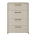 Florence - Modern Beige Leatherette + Gold Chest