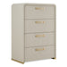 Florence - Modern Beige Leatherette + Gold Chest