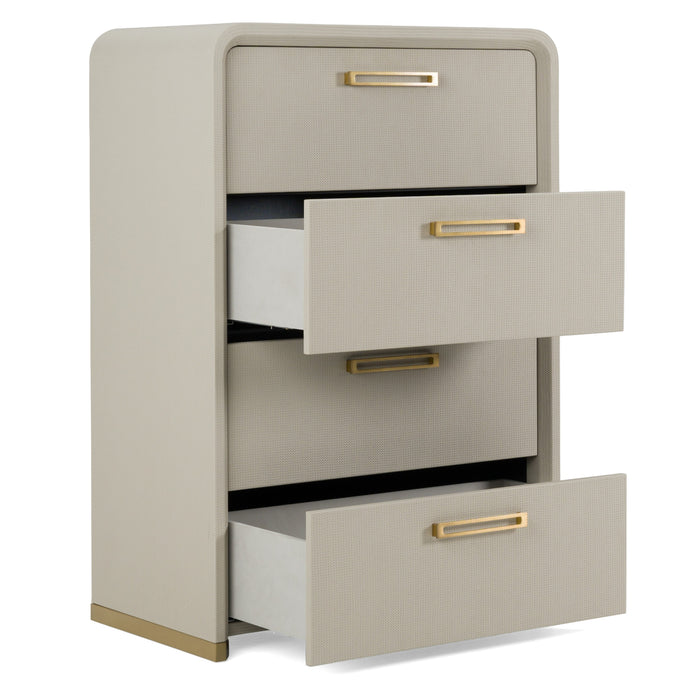 Florence - Modern Beige Leatherette + Gold Chest