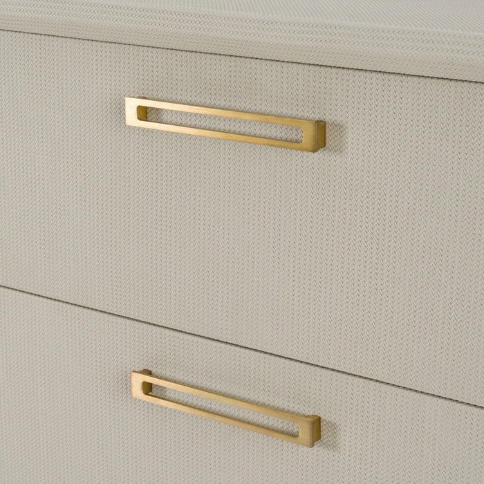 Florence - Modern Beige Leatherette + Gold Chest