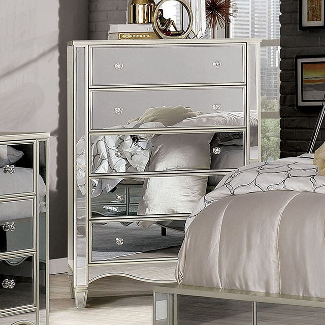 ALIORA  CHEST - Grey Glam Chest | NorCal Furniture Santa Clara CA