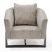 Forbis - Contemporary Light Grey Fabric + Bronze Accent Chair