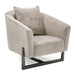 Forbis - Contemporary Light Grey Fabric + Bronze Accent Chair