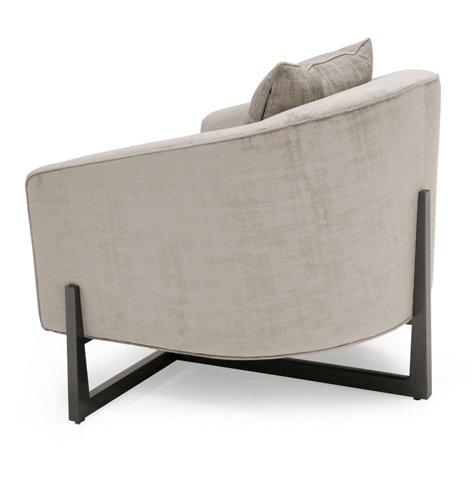Forbis - Contemporary Light Grey Fabric + Bronze Accent Chair