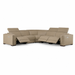 Frazier - Modern Tan Leather Sectional Sofa with 3 Recliners