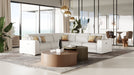 Frazier - Modern White Leather Sectional Sofa with 3 Recliners