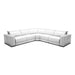 Frazier - Modern White Leather Sectional Sofa with 3 Recliners