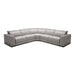 Frazier - Modern Light Grey Leather Sectional Sofa with 3 Recliners