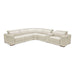 Frazier - Modern White Leather Sectional Sofa with 3 Recliners