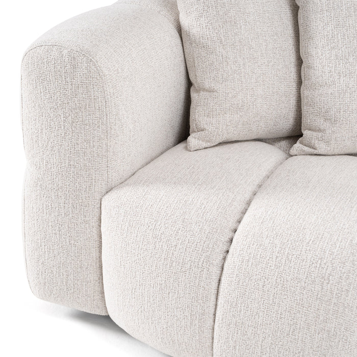 Freya - Modern Beige Fabric Sectional Sofa w/ Console