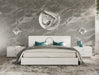 Ovidius + Victoria - Modern White Crocodile Lacquer Bedroom Set
