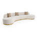 Frontier - Glam Beige Fabric Curved Sectional Sofa with Beige Pillows