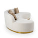 Frontier - Glam Beige Fabric Curved Sectional Sofa with Beige Pillows