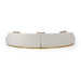 Frontier - Glam Beige Fabric Curved Sectional Sofa with Beige Pillows