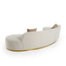 Frontier - Glam Beige Fabric Curved Sectional Sofa with Beige Pillows