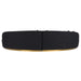 Frontier - Glam Black Fabric Curved Sectional Sofa with Grey Pillows