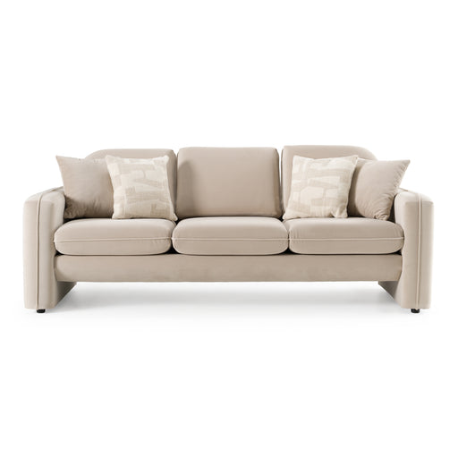 Gaston - Modern Beige Velvet Sofa