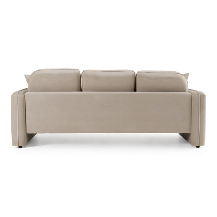 Gaston - Modern Beige Velvet Sofa