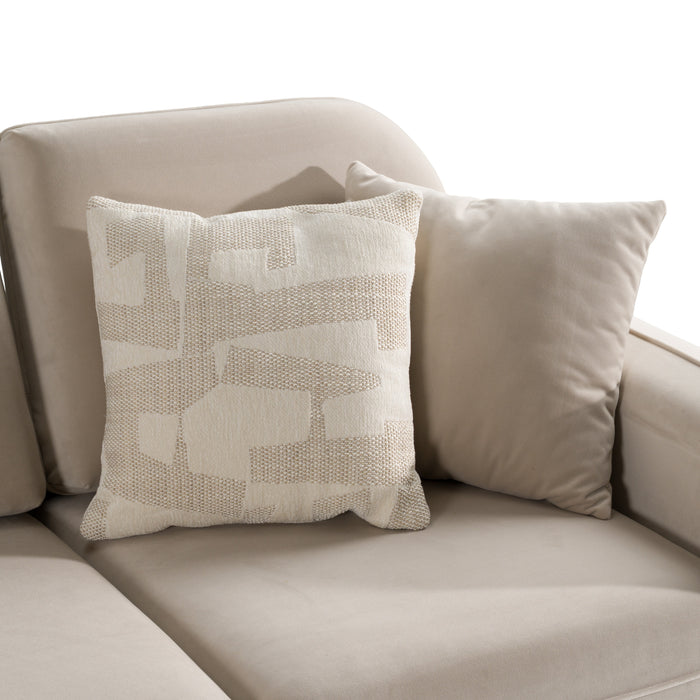 Gaston - Modern Beige Velvet Sofa