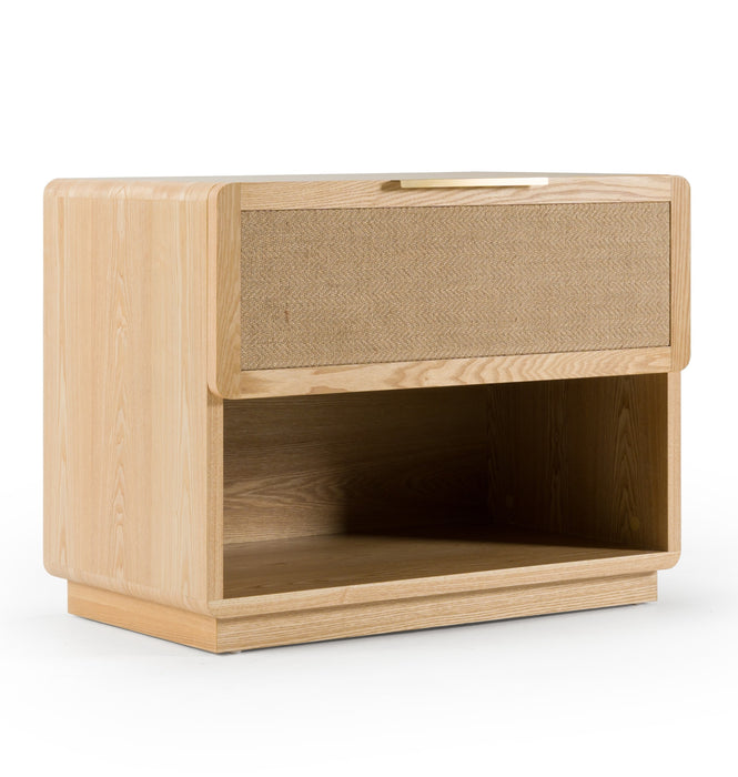Gavin - Modern Natural Ash + Rattan 4-Piece Bedroom Set