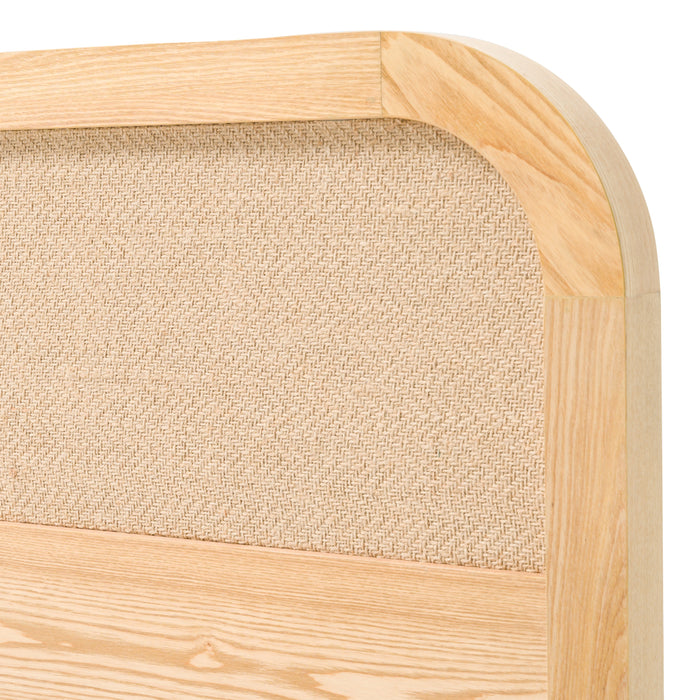 Gavin - Modern Natural Ash + Rattan Bed