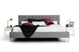 Eastern King Gemma Modern Grey Leatherette Bed