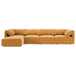 Gene - Modern Ochre Fabric 5-Piece Modular Sectional Sofa