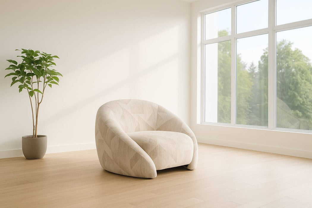 Gentle - Modern Beige Pattern Fabric Accent Chair