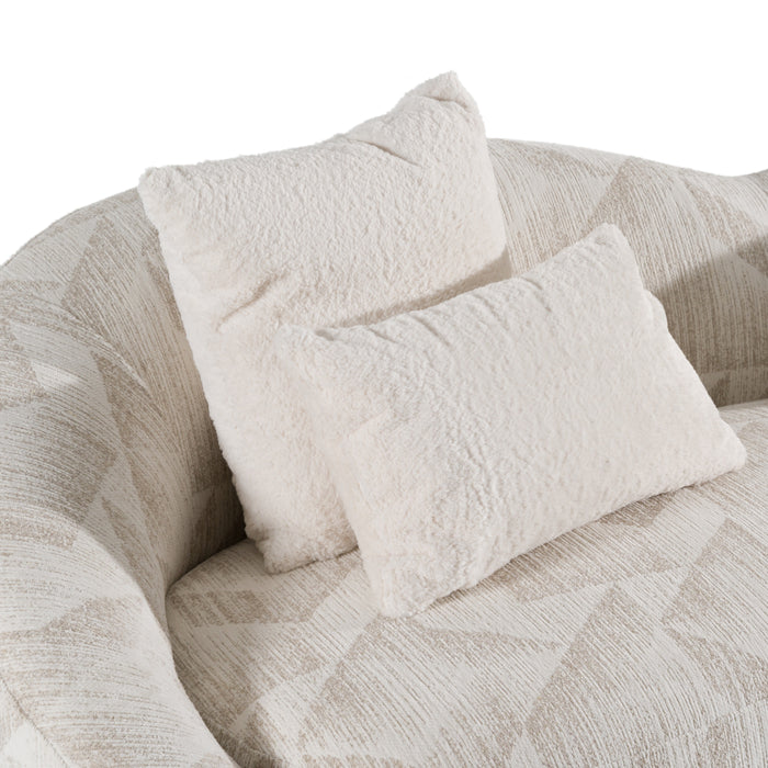 Gentle - Modern Beige Pattern Fabric Sofa