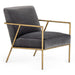 Gibbons - Modern Grey Velvet + Forged Gold Accent Chair