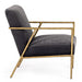 Gibbons - Modern Grey Velvet + Forged Gold Accent Chair